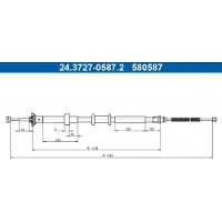 Ate Seilzug, Feststellbremse Hinten links 24.3727-0587.2