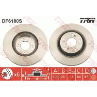 TRW Bremsscheibe DF6180S vorne, belüftet, 1 Stück