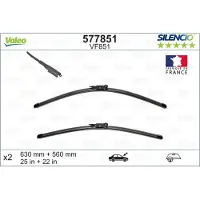 Valeo Silencio Flat Blades, Wischblätter - VF851 - 630 + 560 mm - 2 stk