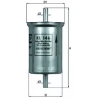 MAHLE ORIGINAL Kraftstofffilter MAHLE KL 146 für Renault Hyundai Twingo I Megane Trajet