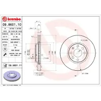 Brembo Bremsscheibe 09.8601.11, vorne, belüftet, 1 Stück