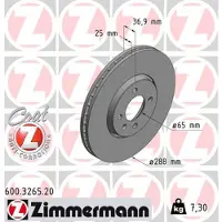 ZIMMERMANN Bremsscheibe COAT Z 600.3265.20