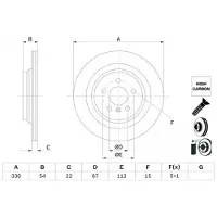 Bosch Bremsscheibe 0 986 479 E97 hinten, belüftet, hochkarbonisiert, 1 Stück