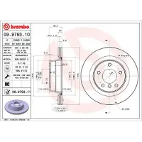 Brembo Bremsscheibe 09.9793.11, hinten, belüftet, hochkarbonisiert, 1 Stück