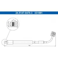 Ate Bremsschlauch [Hersteller-Nr. 24.5147-0470.3] für Chevrolet, Opel, Vauxhall
