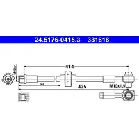 Ate 24.5176-0415.3 Bremsschlauch Vorne Links für OPEL ZAFIRA TOURER C (P12) für VAUXHALL ZAFIRA Mk III (P12)