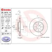 Brembo Bremsscheibe 09.5870.11, vorne, belüftet, 1 Stück