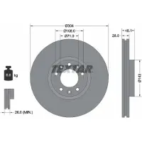 Textar Bremsscheibe 92232305 vorne, belüftet, hochkarbonisiert, 1 Stück