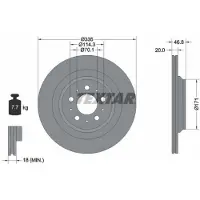 Textar Bremsscheibe 92343303 hinten, belüftet, 1 Stück