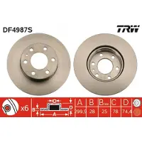 TRW Bremsscheibe DF4987S, 1 Stück