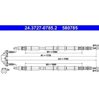 Ate Seilzug, Feststellbremse 24372707852 für VAUXHALL