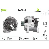 Valeo 200036 Lichtmaschine Generator LiMa 170A 14V für BMW 5 Limousine (E60) 5 Touring (E61) 7 (E65, E66, E67) 6 Coupe (E63) 6 Cabrio (E64)