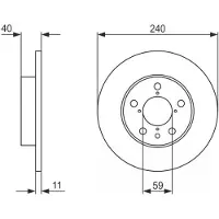 Bosch Bremsscheibe 0 986 478 444 hinten, voll, 1 Stück