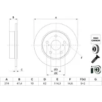 Bosch Bremsscheibe 0 986 479 H73, 1 Stück