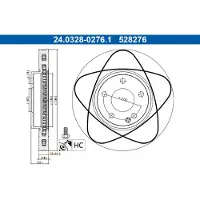Ate Bremsscheibe 24.0328-0276.1, 1 Stück
