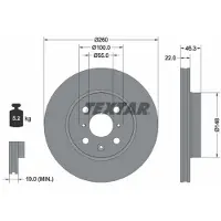 Textar Bremsscheibe 92346103 vorne, belüftet, 1 Stück