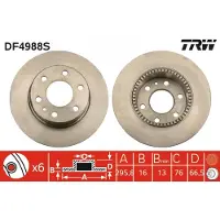 TRW Bremsscheibe DF4988S, 1 Stück