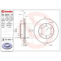 Brembo Bremsscheibe 09.A634.11, vorne, belüftet, 1 Stück