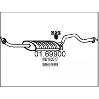 MTS Endschalldämpfer MITSUBISHI 01.69900 MR160317,MB160317,MB651689 Endtopf,Auspuff Endtopf,Nachschalldämpfer,ESD MB651691,MB651697,MB810045