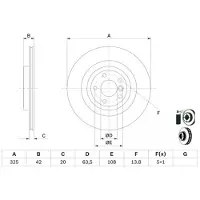 Bosch Bremsscheibe 0 986 479 E61 hinten, belüftet, 1 Stück