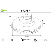 Valeo Bremsscheibe COATED 672757