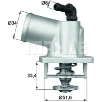 MAHLE ORIGINAL Thermostat, Kühlmittel TI 54 92D