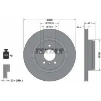 Textar Bremsscheibe 92137905 hinten, belüftet, hochkarbonisiert, 1 Stück