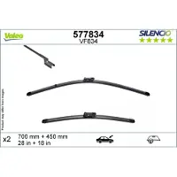 Valeo Silencio Flachblatt Scheibenwischer VF834 700 + 450 mm 2 Stück
