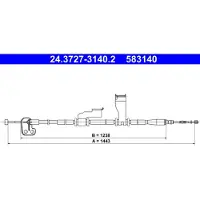 Ate Seilzug, Feststellbremse [Hersteller-Nr. 24.3727-3140.2] für Hyundai