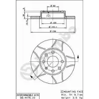 Brembo Bremsscheibe 08.4475.75, vorne, geschlitzt, voll, 1 Stück