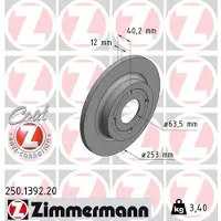 ZIMMERMANN Bremsscheibe COAT Z 250.1392.20