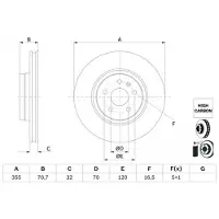 Bosch Bremsscheibe 0 986 479 G54 vorne, belüftet, hochkarbonisiert, 1 Stück