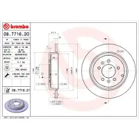 Brembo Bremsscheibe [Hersteller-Nr. 08.7716.21] für Peugeot