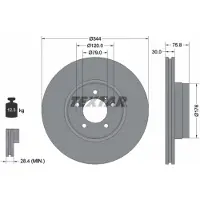 Textar Bremsscheibe 92134400 vorne, belüftet, 1 Stück