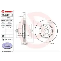 Brembo Bremsscheibe [Hersteller-Nr. 09.B520.11] für Lexus, Toyota