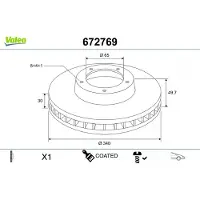 Valeo Bremsscheibe COATED 672769