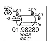 MTS Endschalldämpfer 0198280 für OPEL