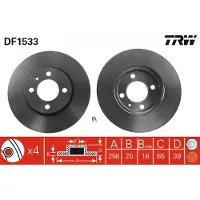 TRW Bremsscheibe DF1533 vorne, belüftet, 1 Stück