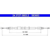 Ate Seilzug Feststellbremse 24.3727-3603.2 für Renault Opel Master III Movano B