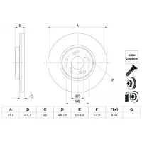 Bosch Bremsscheibe 0 986 479 G58 hinten, belüftet, hochkarbonisiert, 1 Stück