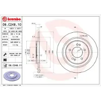 Brembo Bremsscheibe 08.C248.11, hinten, voll, hochkarbonisiert, 1 Stück