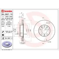 Brembo Bremsscheibe 09.C657.11, vorne, belüftet, hochkarbonisiert, 1 Stück