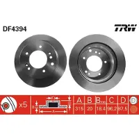 TRW Bremsscheibe LUC DF4394 hinten, belüftet, 1 Stück