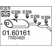 MTS Endschalldämpfer OPEL,RENAULT 01.60161 7700314825 Endtopf,Auspuff Endtopf,Nachschalldämpfer,ESD