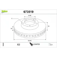 Valeo Bremsscheibe COATED 673519
