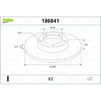 Valeo 2 Bremsscheiben Hinterachse voll Ø 68 mm 12 mm für u.a. VOLVO S60