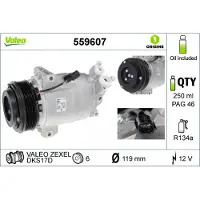 Valeo Kompressor, Klimaanlage 559607 für NISSAN