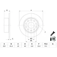 Bosch Bremsscheibe 0 986 479 E00 hinten, voll, 1 Stück