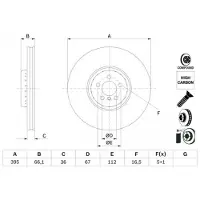 Bosch Bremsscheibe 0 986 479 H12 vorne, belüftet, hochkarbonisiert, 1 Stück