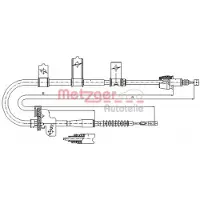 METZGER Seilzug, Feststellbremse [Hersteller-Nr. 17.6021] für Kia